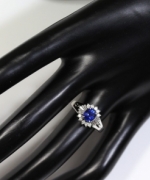 日本工藝 鉑金斯裏蘭卡皇家藍 藍寶石戒指10#