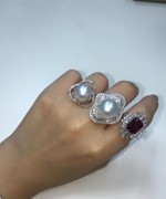 南洋大珍珠系列 12MM以上 豪鑲鑽石戒指